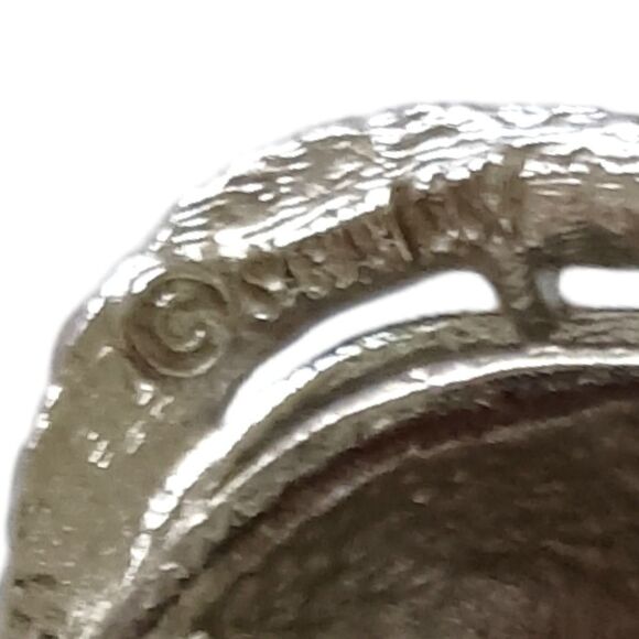 Sarah Coventry Apple Brooch Pendant Adams Delight Vintage 60s Silver Tone MCM.  - Picture 12 of 16